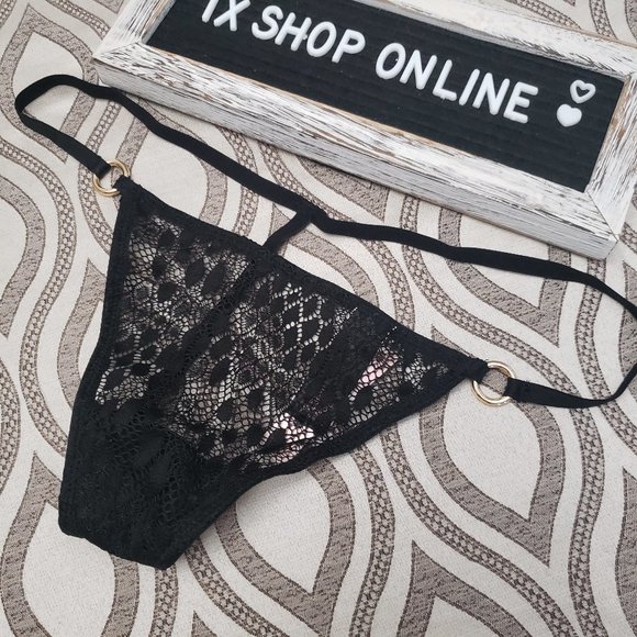 Victoria's Secret lace gold ring V-string Thong